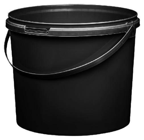 Kunststoff Eimer farbig, 5,5  ltr., mit Deckel, schwarz