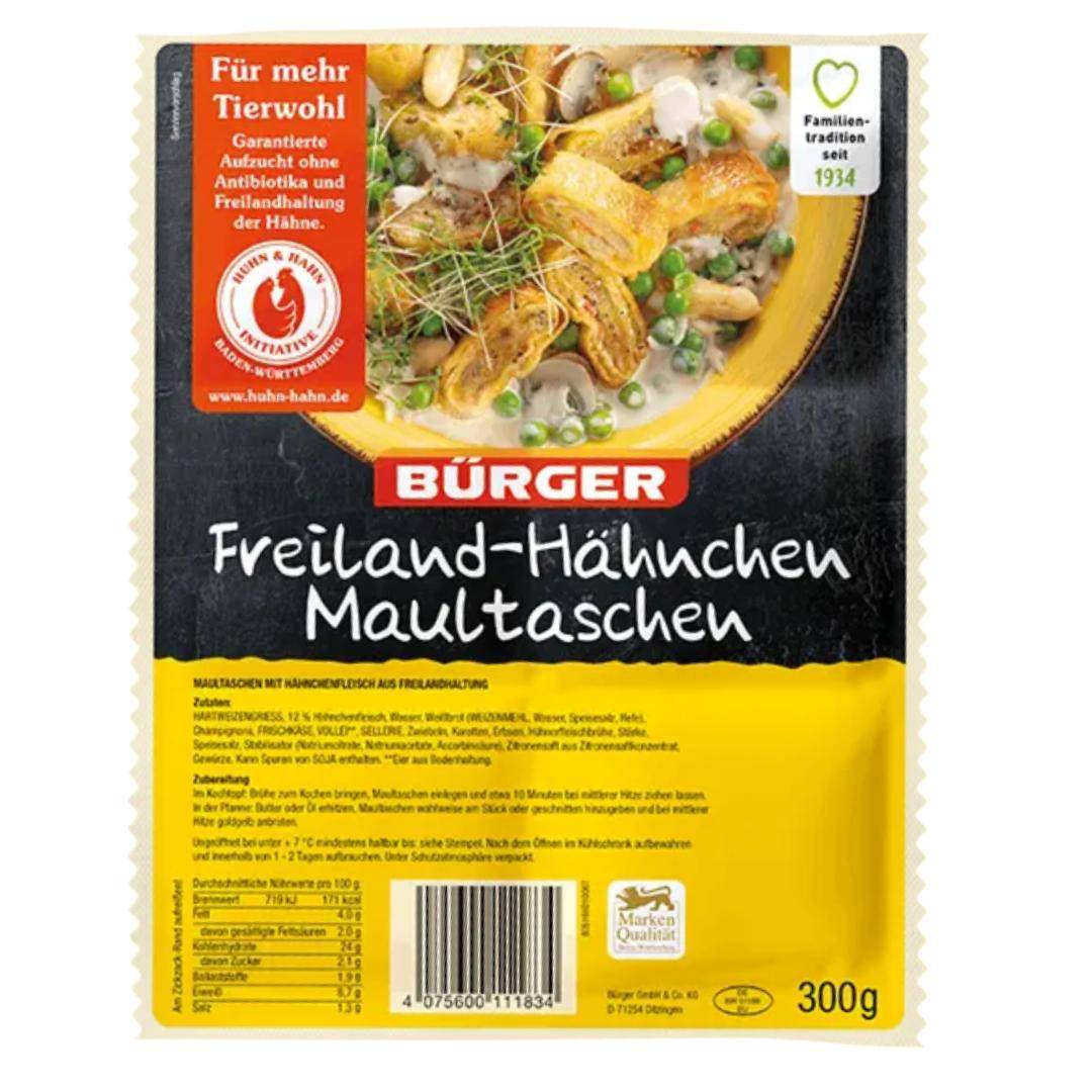 Bürger - Freiland-Hähnchen Maultaschen, 300 g Beutel Bürger - Freiland-Hähnchen Maultaschen, 300 g Beutel
