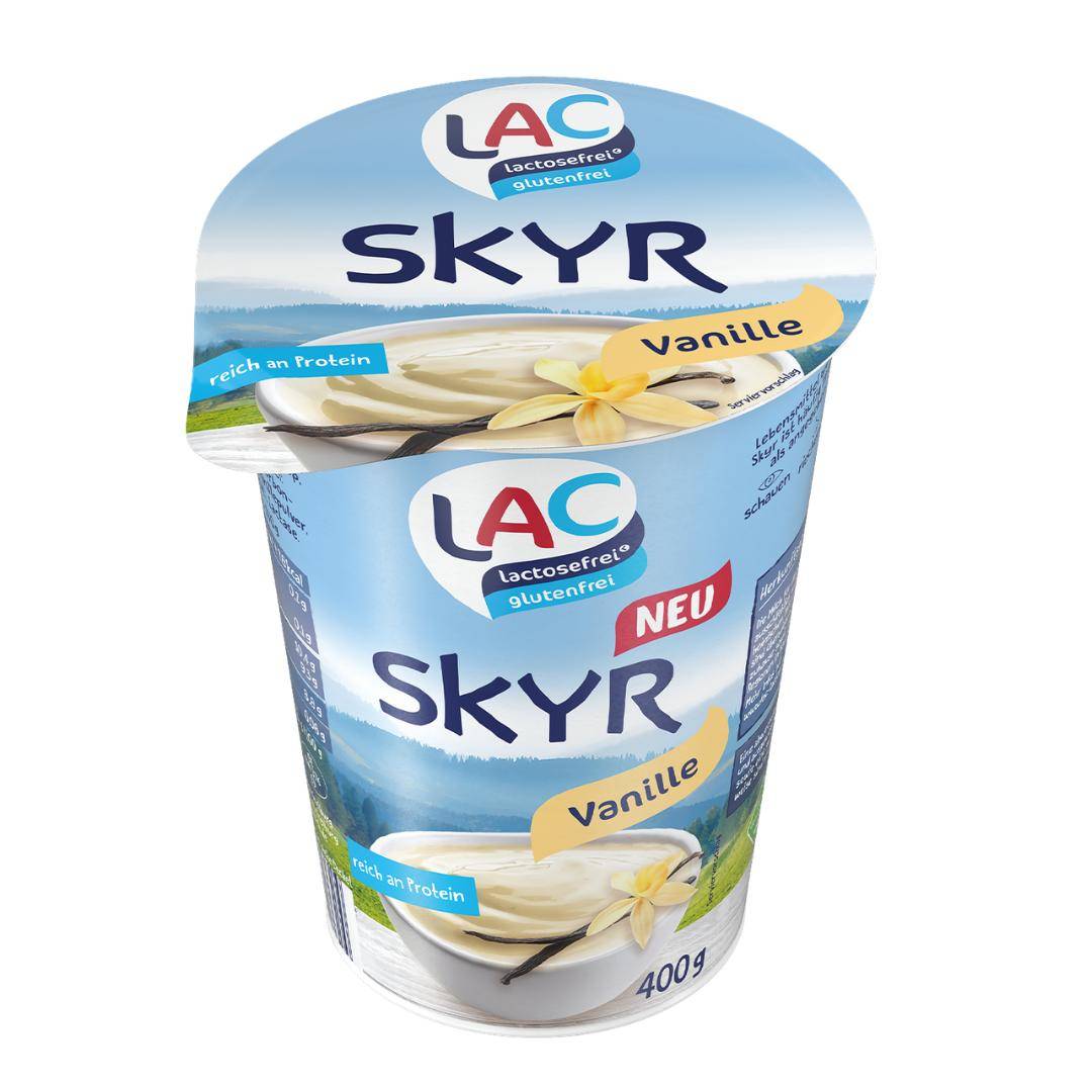 LAC - laktosefreier Skyr Vanille, 0,2%, 8 x 400 g Becher
