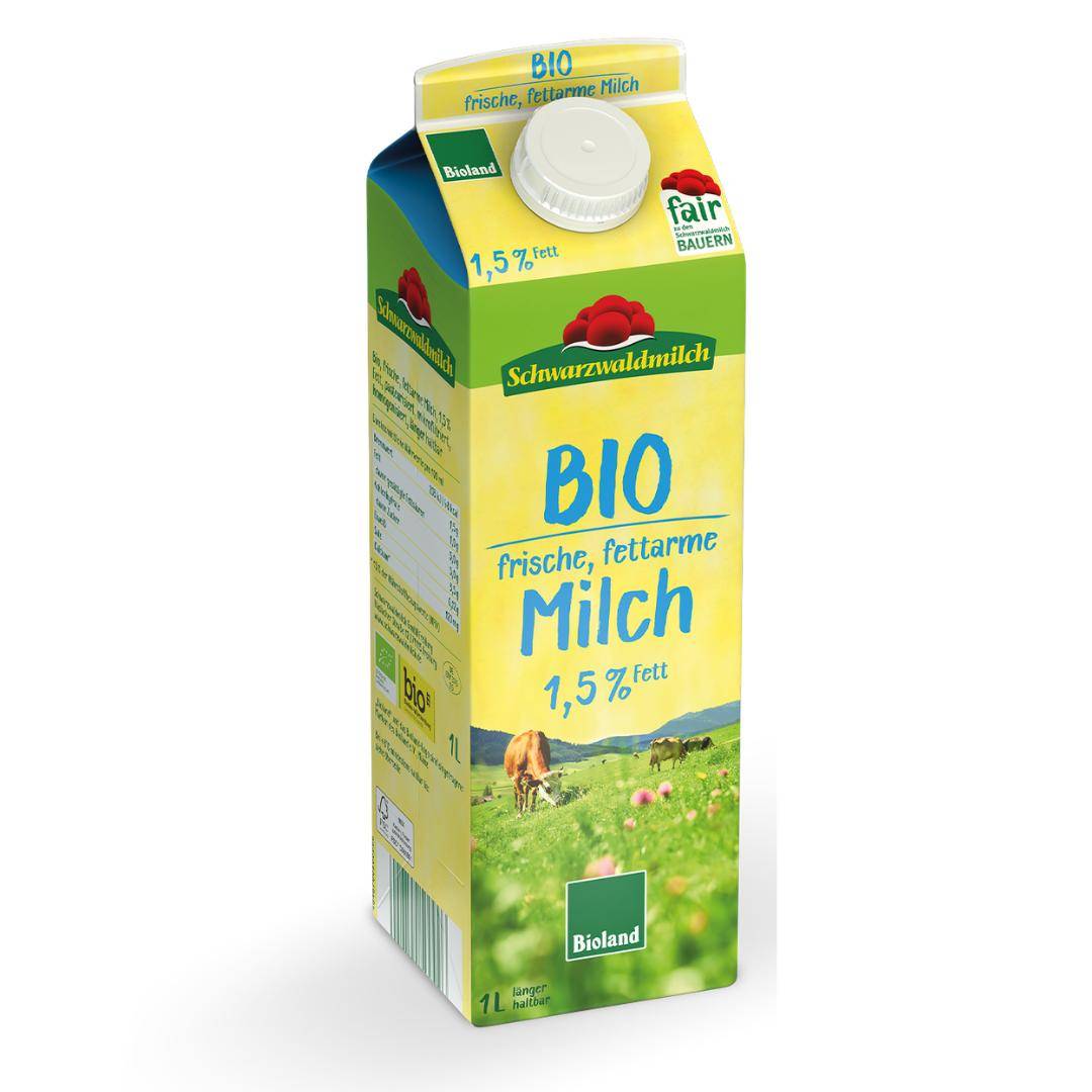 Schwarzwaldmilch - Bioland frische fettarme Milch 1,5%, 10 x 1 Liter