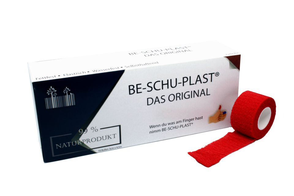 BE-SCHU-PLAST - Fingerverband, 4,5m x 3cm, Farbe: Rot, 1 Packung a 10 Rollen, BE-SCHU-PLAST - Fingerverband, 4,5m x 3cm, Farbe: Rot, 1 Packung a 10 Rollen,