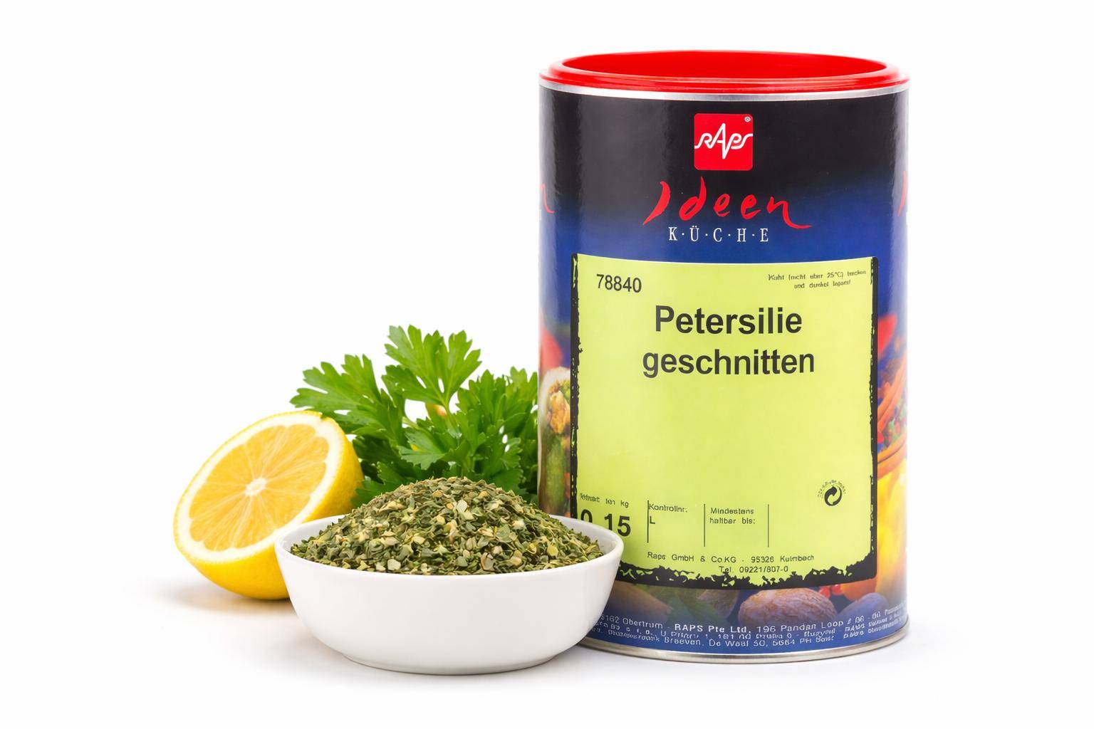 Raps - Petersilienblätter Getrocknet Geschnitten, 500 g Dose Raps - Petersilienblätter Getrocknet Geschnitten, 500 g Dose