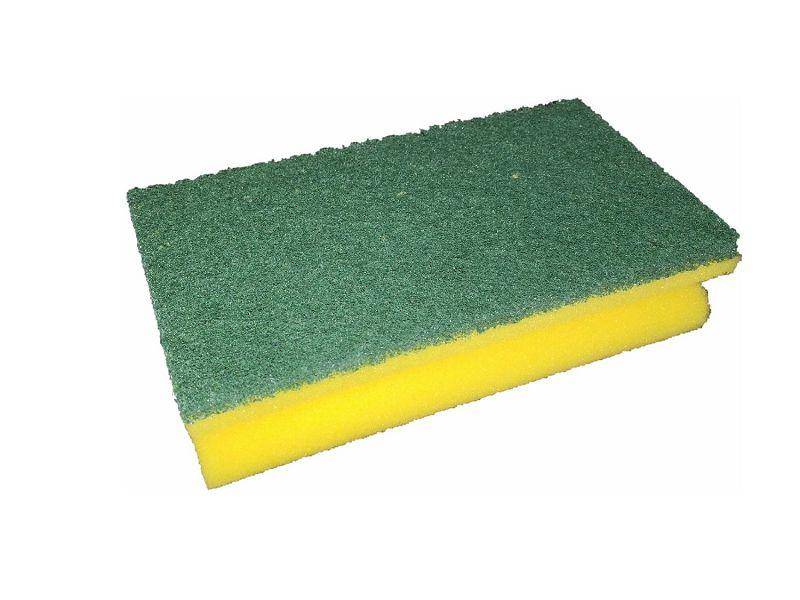 Scheuerschwamme mit Padvlies grün/gelb Maße: Pack á 6 Stück