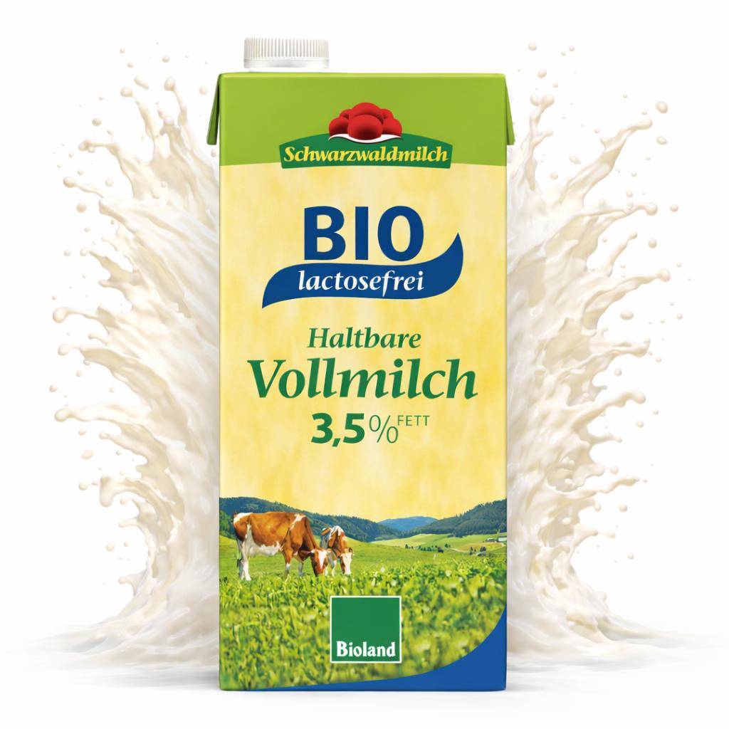 Schwarzwaldmilch Bioland - H-Vollmilch 3,5%, lactosefrei, 12 x 1 Liter