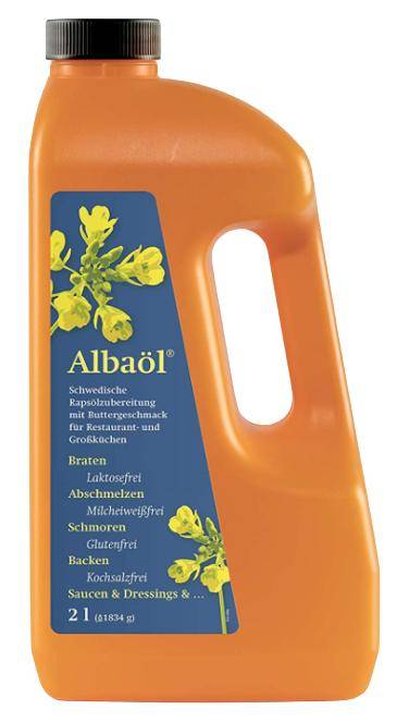 Albaöl - Rapsöl mit Buttergeschmack, 2 Liter Flasche Albaöl - Rapsöl mit Buttergeschmack, 2 Liter Flasche