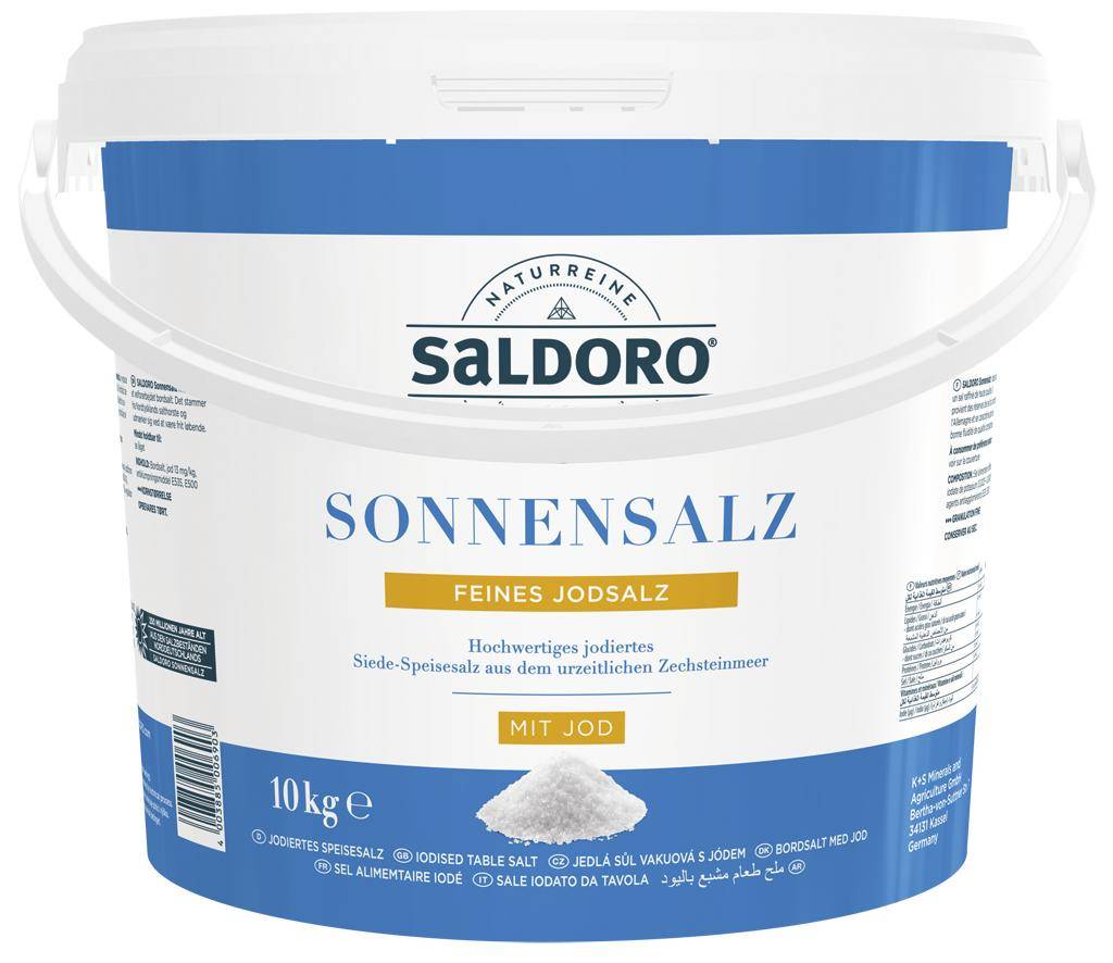 K+S - Saldoro Sonnenspeisesalz, mit Jod, 10 kg Eimer