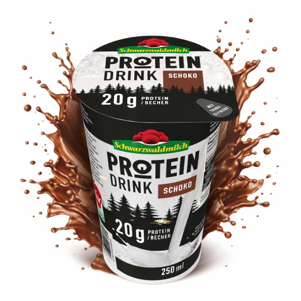 Schwarzwaldmilch - Protein Schoko Drink 0,3% Fett, 10 x 250 ml Becher Schwarzwaldmilch - Protein Schoko Drink 0,3% Fett, 10 x 250 ml Becher