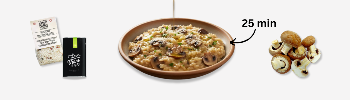 Cremiges Risotto mit Pilzen & Olivenöl
