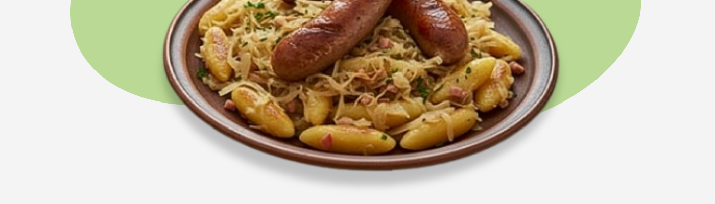 Schupfnudelpfanne mit Sauerkraut & Röstzwiebeln
