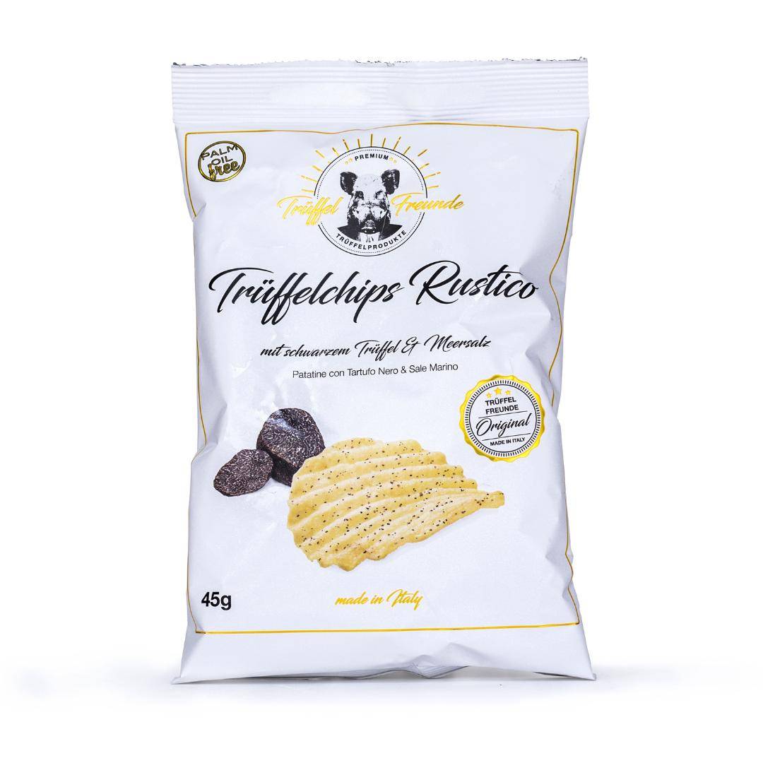 Trüffelfreunde - Trüffelchips Rustico mit schwarzem Trüffel, 45 g Beutel