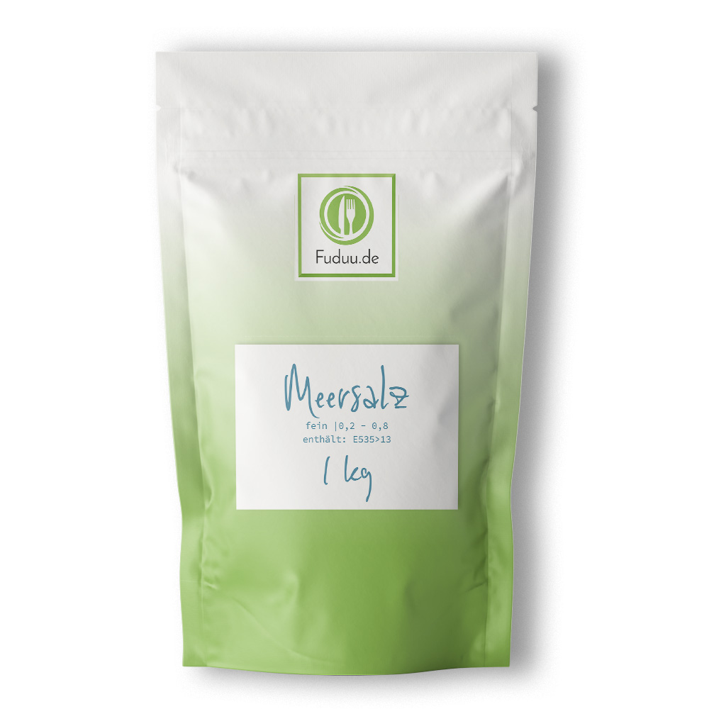 Fuduu.de - Meersalz fein (0,2-0,8), 1 kg Beutel Fuduu.de - Meersalz fein (0,2-0,8), 1 kg Beutel