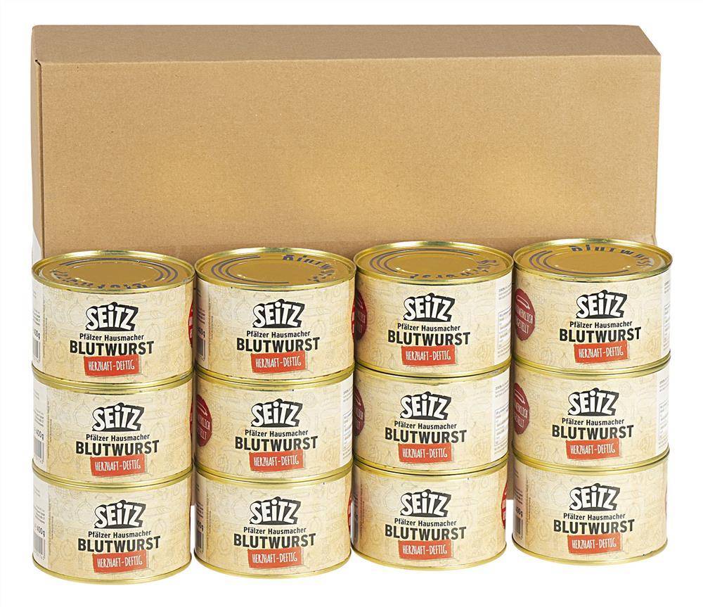 Seitz - Vollkonserven Blutwurst, 12 x 400 g Dose