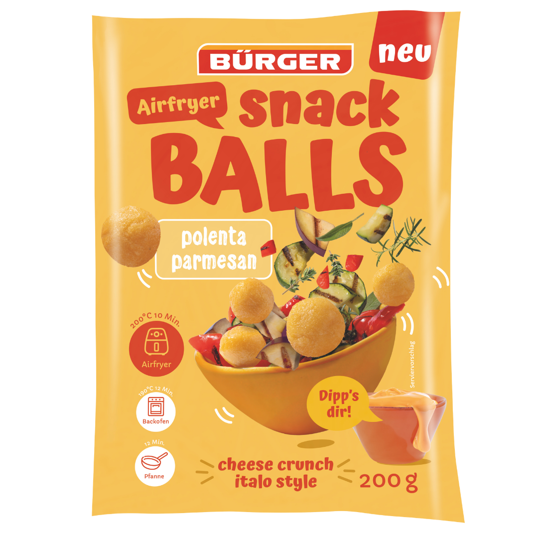 Bürger - Airfryer Snack Balls Polenta Parmesan, 200 g Beutel