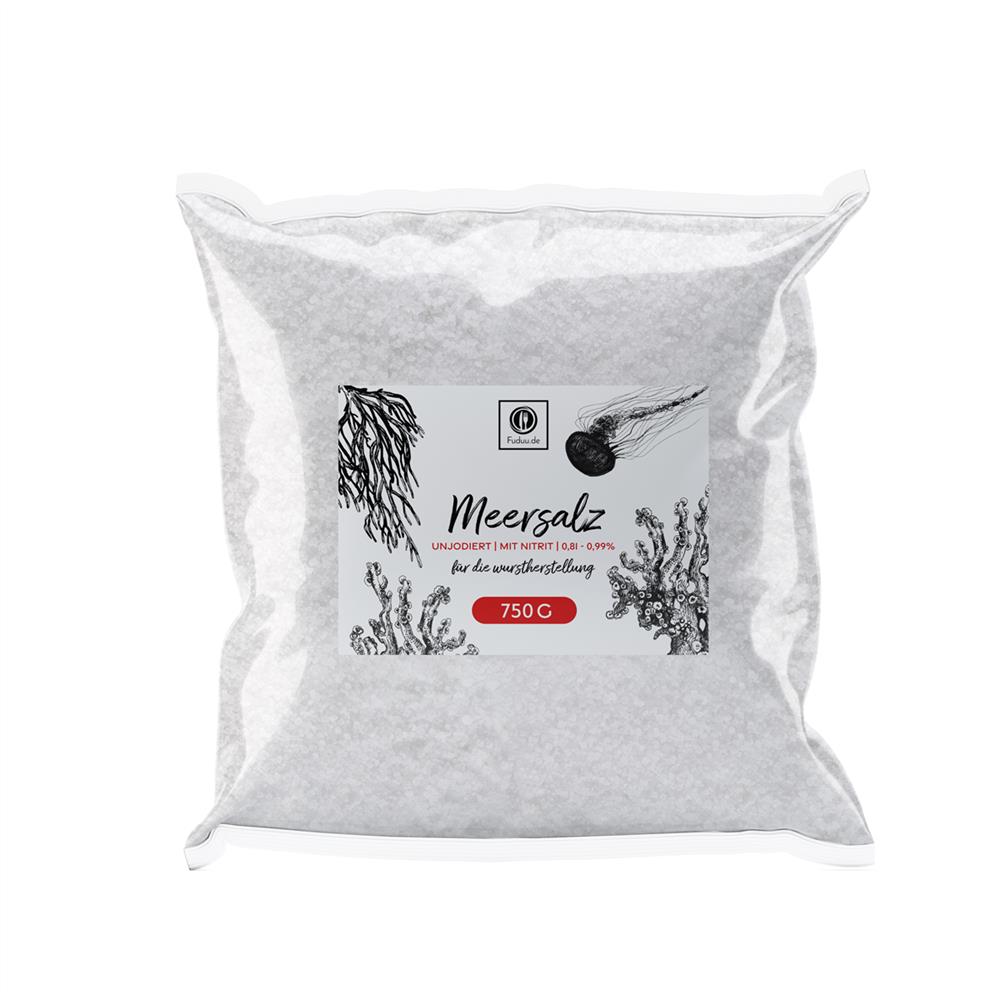 Fuduu.de - Nitritsalz / Pökelsalz mit Meersalz, 0,9%, 750 g Beutel