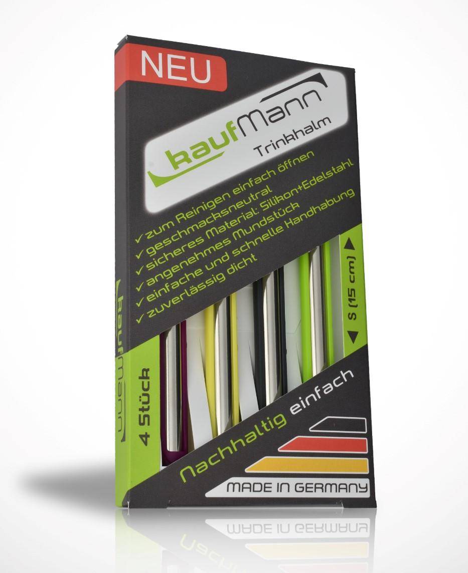Kaufmann - Trinkhalme S poliert, bunt, 4 Stück Kaufmann - Trinkhalme S poliert, bunt, 4 Stück