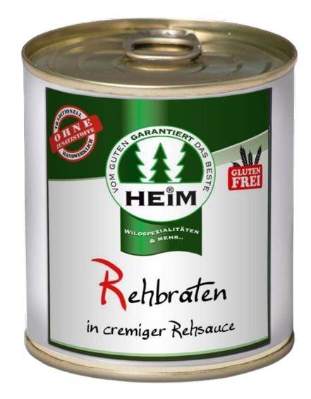 Braten aus der Rehkeule in feiner Wildrahmsauce - 300g Dose