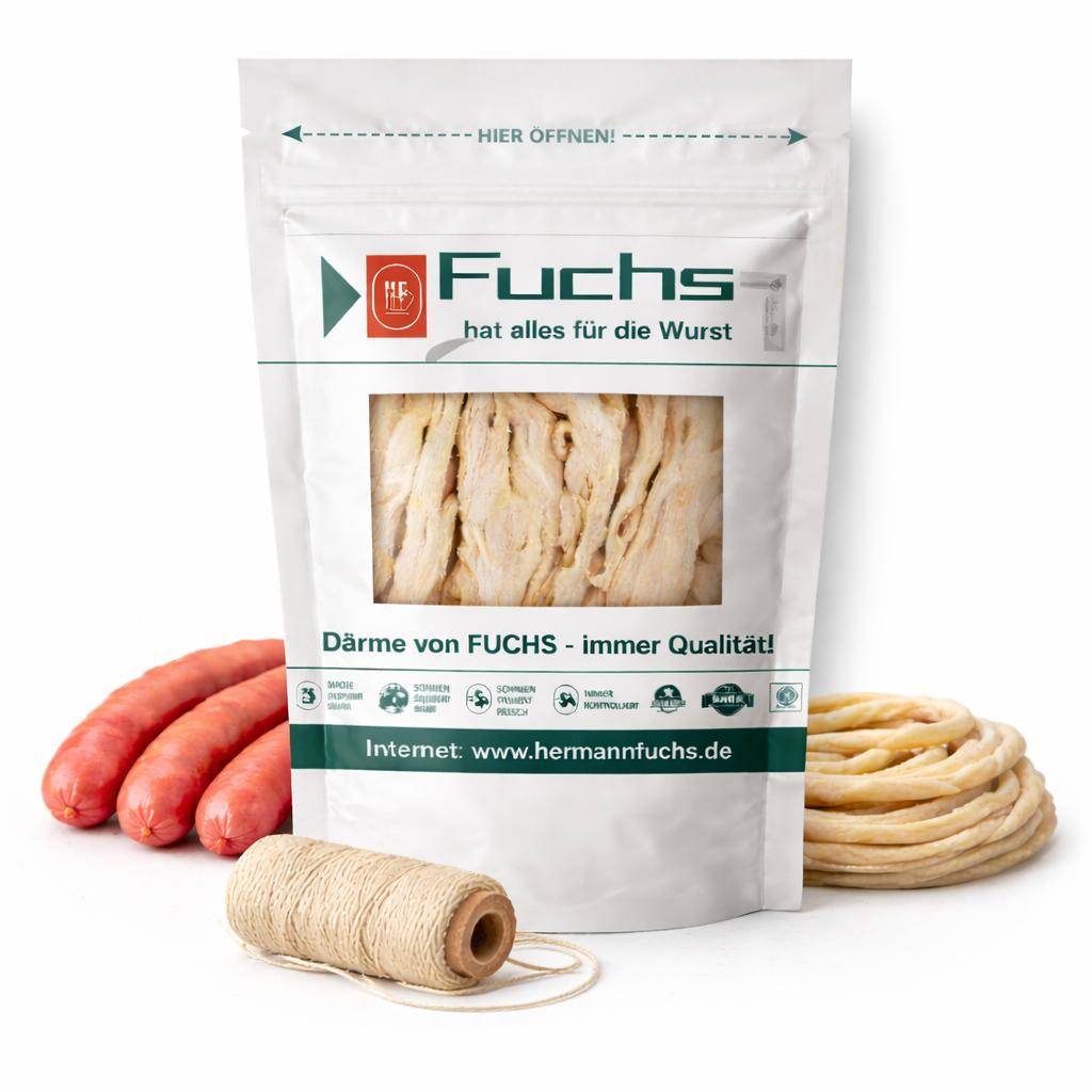 Fuchs - Deutscher Schweinedarm, Kaliber 28/30 mm, 18 Meter Fuchs - Deutscher Schweinedarm, Kaliber 28/30 mm, 18 Meter