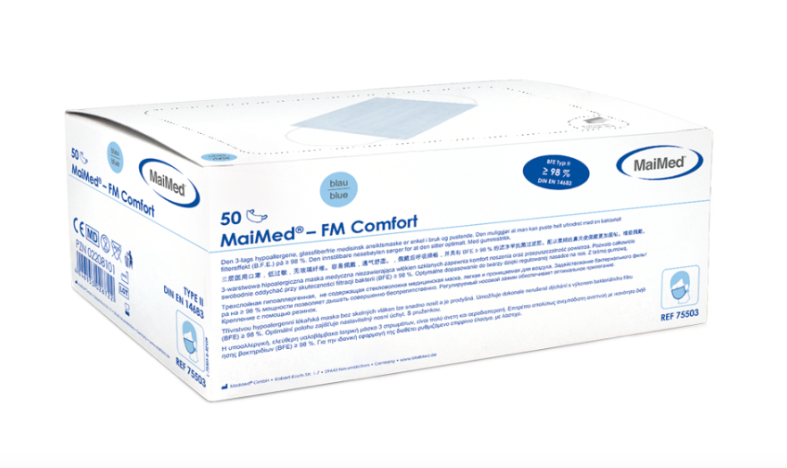 MaiMed - FM Comfort Gesichtsmaske, 3-lagig, 50 Stück MaiMed - FM Comfort Gesichtsmaske, 3-lagig, 50 Stück