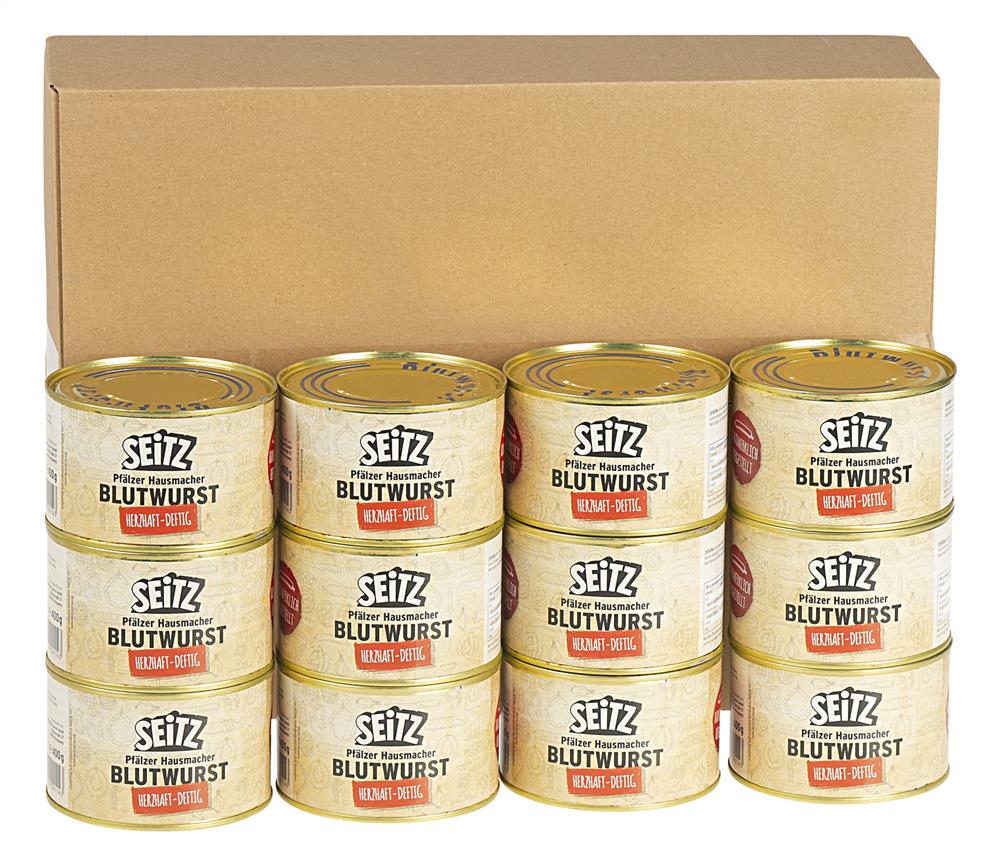 Seitz - Vollkonserven Blutwurst, 12 x 400 g Dose Seitz - Vollkonserven Blutwurst, 12 x 400 g Dose
