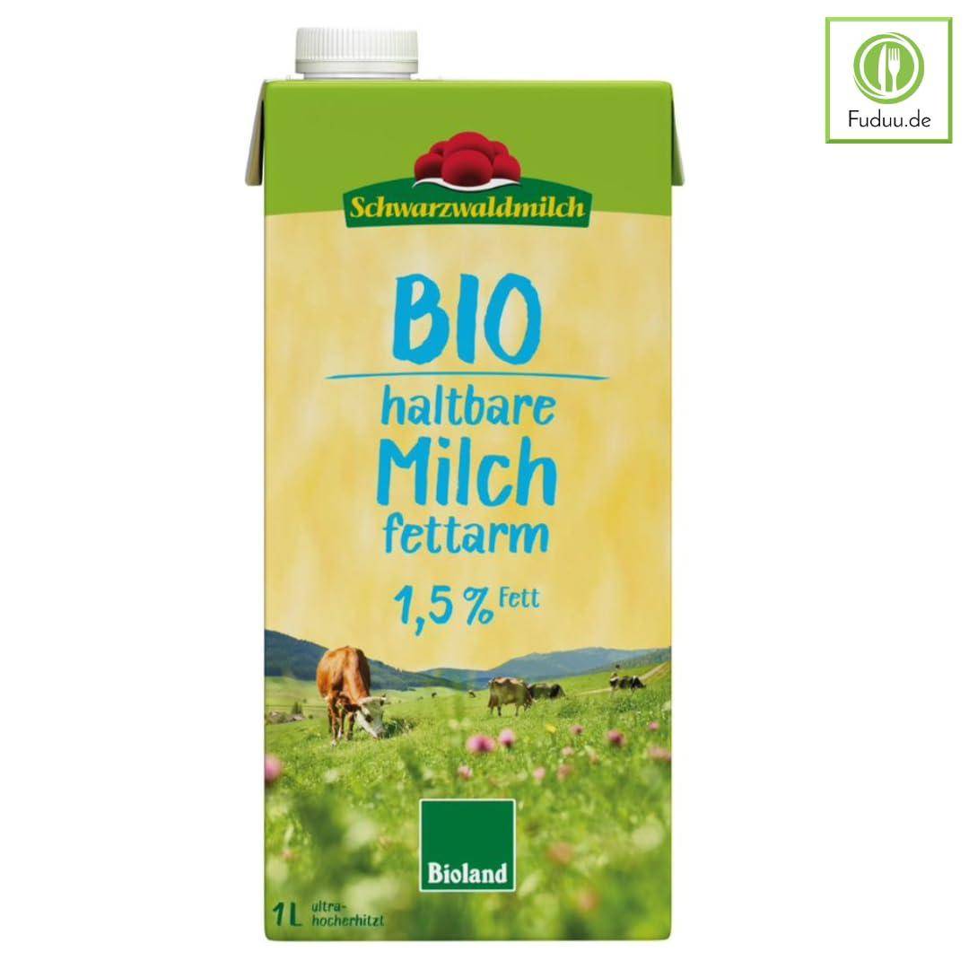 Schwarzwaldmilch Bioland - H-Milch 1,5%, fettarm, 12 x 1 Liter Schwarzwaldmilch Bioland - H-Milch 1,5%, fettarm, 12 x 1 Liter