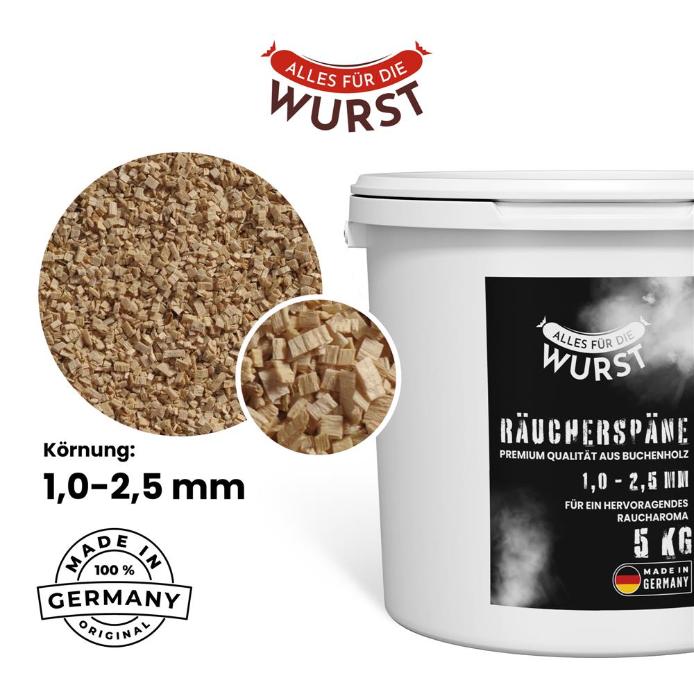 Alles für die Wurst - Räuchermehl Buche 7/20, feingrob, 5 kg Eimer