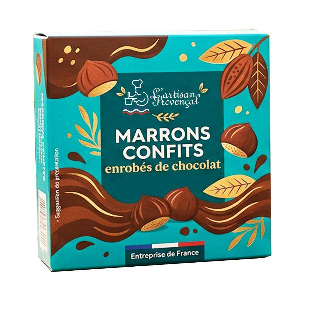 Confiserie Azuréenne -  Marrons glacés umhüllt mit Schokolade – 80g