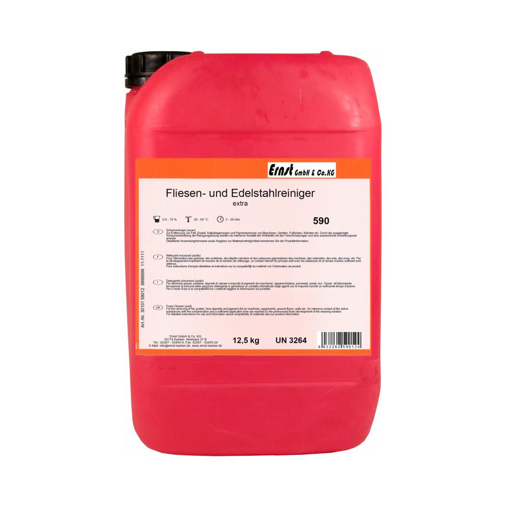 Ernst - Fliesen- und Edelstahlreiniger, 590, 12,5 Kg Kanister im Eimer Ernst - Fliesen- und Edelstahlreiniger, 590, 12,5 Kg Kanister im Eimer