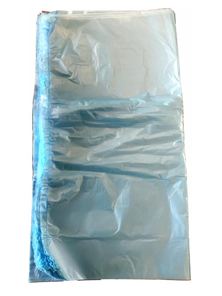 HDPE Seitenfaltensäcke für Eurokästen blau, transluzent 2% 600+400x640 mm, 10 my