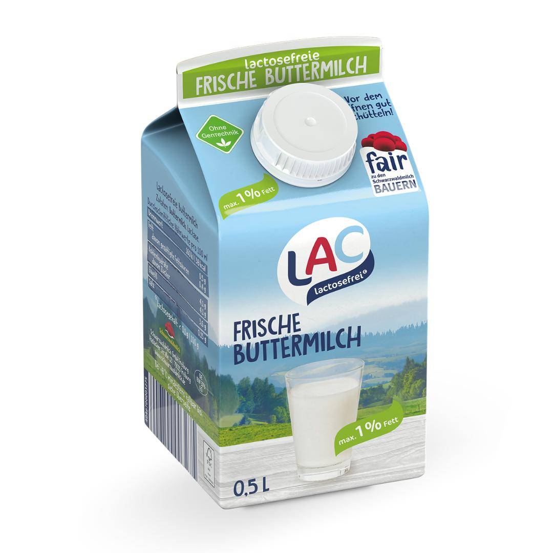 LAC - lactosefreie frische Buttermilch 0,5%, 10 x 0,5 kg