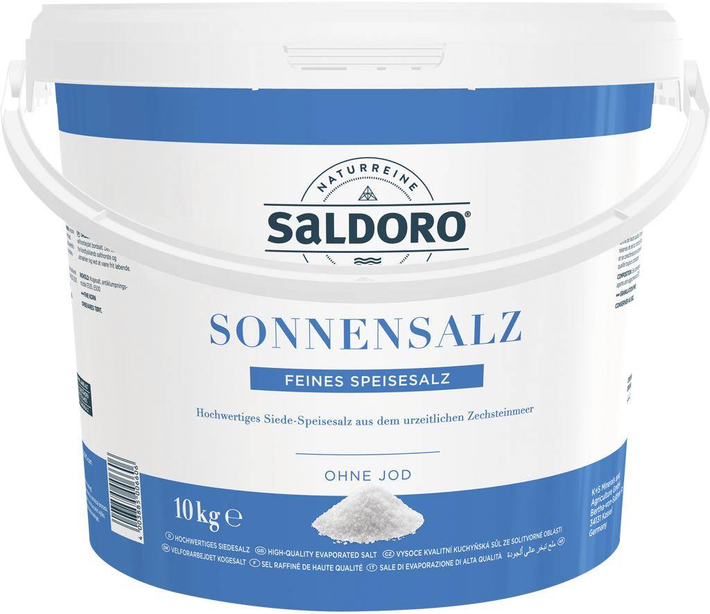 K+S - Saldoro Sonnenspeisesalz, ohne Jod, 10 kg Eimer
