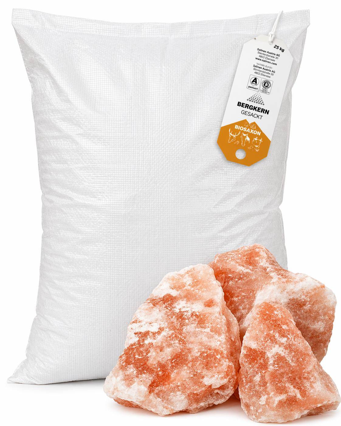 BIOSAXON - Bergkern Naturlecksteine, 25 kg Sack