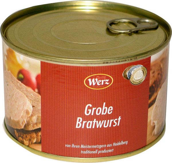 Werz - Vollkonserven Grobe Bratwurst, 200 g Dose