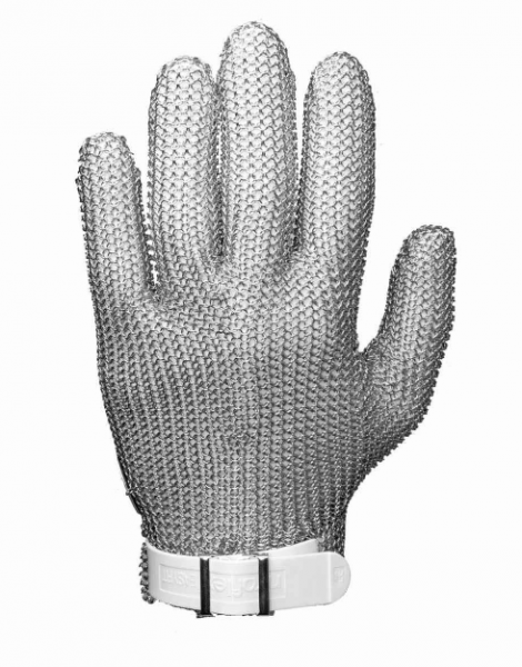 Niroflex - easyfit Kettenhandschuh, ohne Stulpe, Größe M (rot)