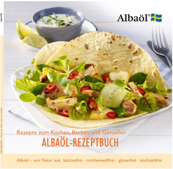Albaöl - Rezeptbuch "Rezepte zum Kochen, Backen und Genießen" + Air Fryer Spray, 190 ml Flasche + A