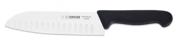 Giesser - Santoku mit Kullen, 18 cm, schwarz, 8269 wwlk 18