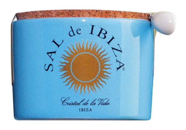 Sal de Ibiza - Fleur de Sel "Mar Blau", mit schwarzem Knoblauch, Bio, 140 g Topf