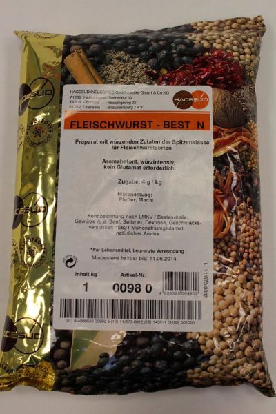 Hagesüd - Fleischwurst Best N, 1 kg Beutel