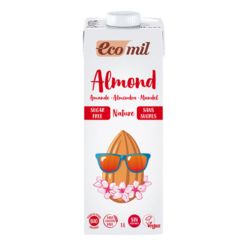 Ecomil - Mandel Drink Nature zuckerfrei, 6 x 1 Liter