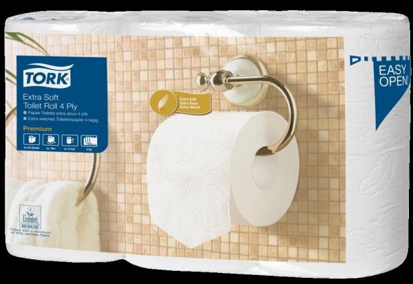 Tork - Toilettenpapier Rolle Traditionelles Extra Weich (6 Rollen), 110405