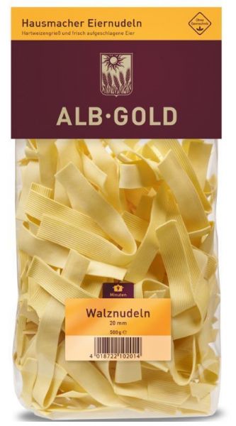 Alb-Gold - Walznudeln, 20 mm gerillt, 500 g Beutel