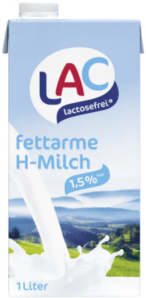 LAC - lactosefreie H-Milch 1,5%, fettarm, 12 x 1 Liter