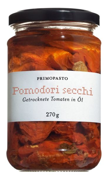 Primopasto - Getrocknete Tomaten in Sonnenblumenöl, 162 g Glas