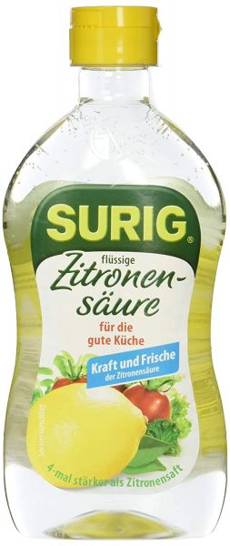 Surig - Zitronensäure, 390 ml Flasche