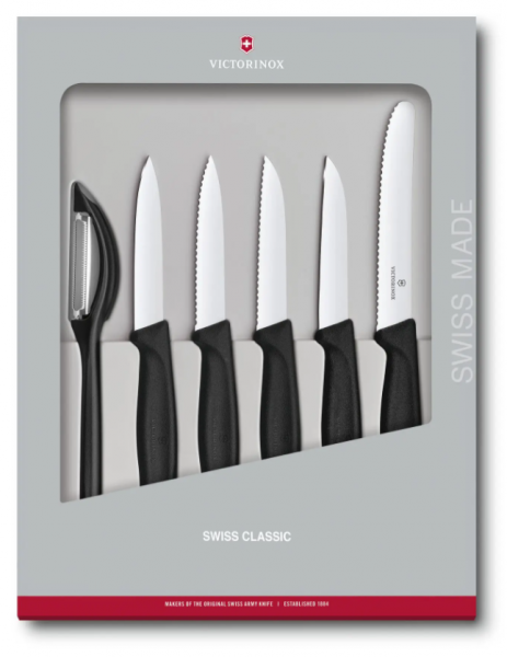 Victorinox - Küchenmesser Set 6-tlg., schwarz, 6.7113.6G