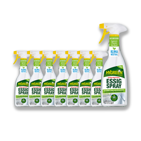 Hygreen - Essigspray extra kraftvoll, 8 x 500 ml Sprühflasche