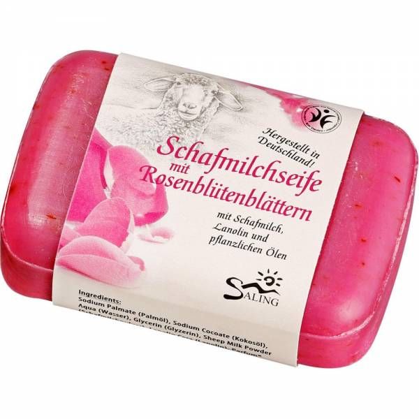 Saling - Schafmilch Seife mit Rosenblüten, 100g