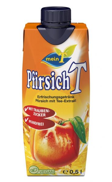 MeinT - Eistee Pfirsich, 12 x 500 ml (Schraubverschluss)